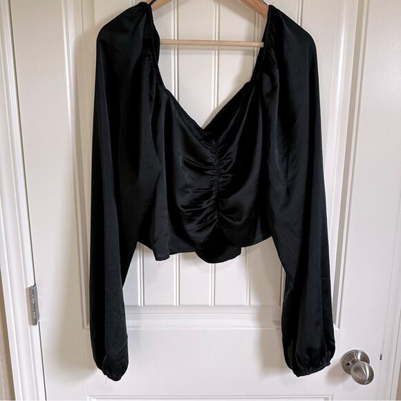 Forever‎ 21 women’s peasant blouse 3x black - Picture 5 of 7